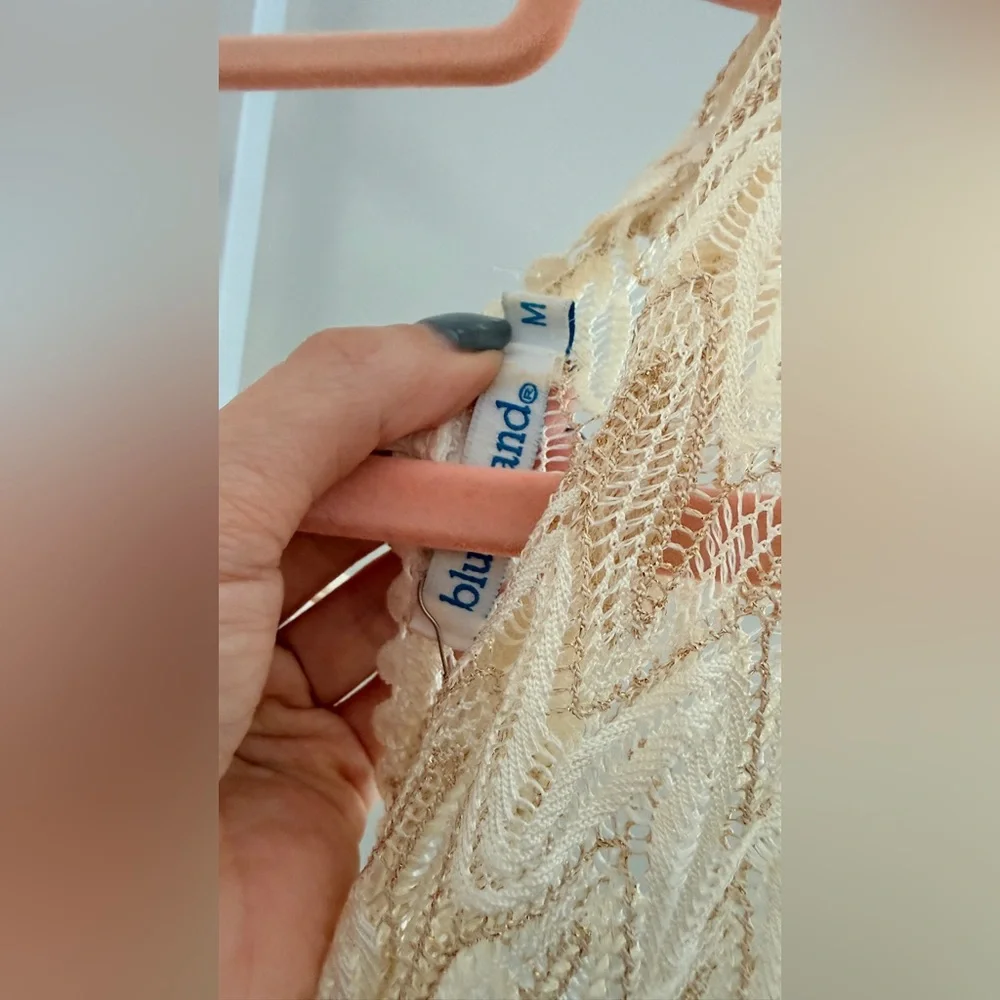 BLUE ISLAND BEACH Cream Zigzag Pattern Dress size M - Picture 5 of 7